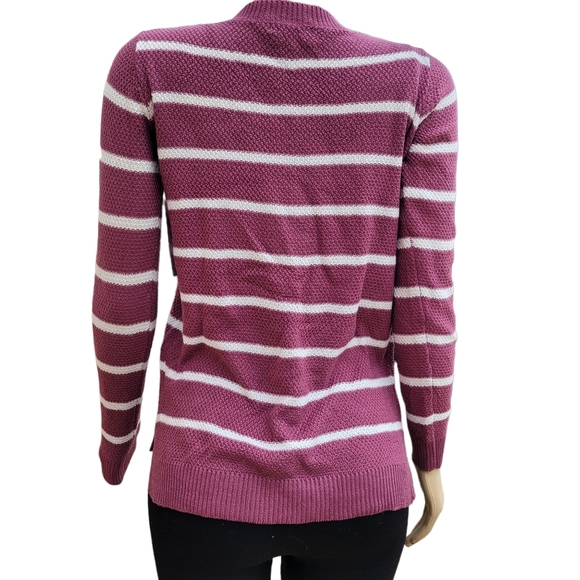 COPY - Pink Clover Stripe Knit Long Sleeve Sweater XS - Picture 3 of 8